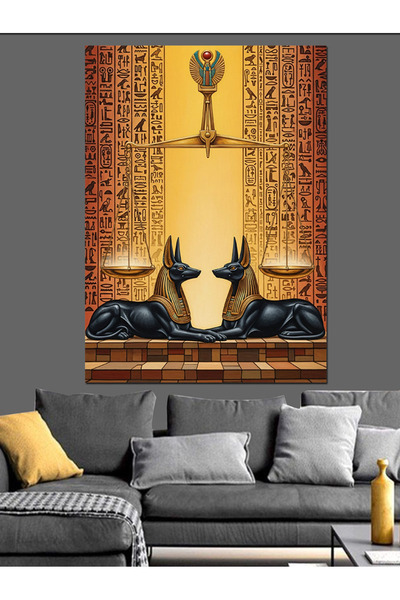 KanvasSepeti Sculpturi egiptene Pictură în ulei de înaltă calitate texturat P...