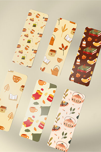 tinystoriestr مجموعة من 6 فواصل كتب ملونة ذات تصميم موضوعي