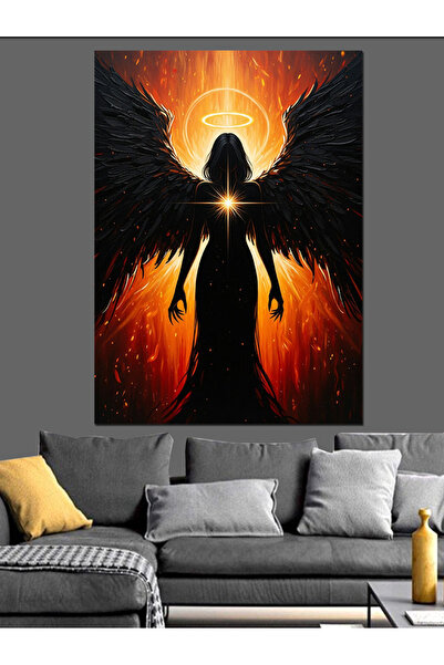 KanvasSepeti Înger cu aripi Pictură în ulei de înaltă calitate texturat Pânză...