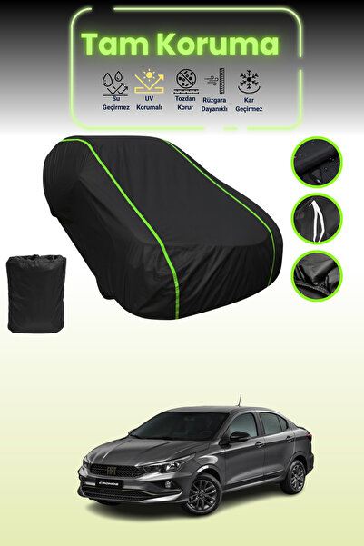 Dokaca Neo غطاء حماية للسيارة من القماش الأسود المتوافق مع سيارة فيات كرونوس قماش مجدّل من نيون