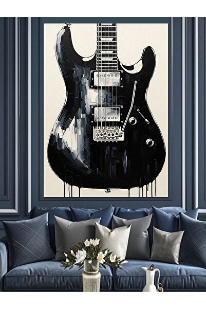 KanvasSepeti Електрическа китара Висококачествена текстура на маслена боя Пла...