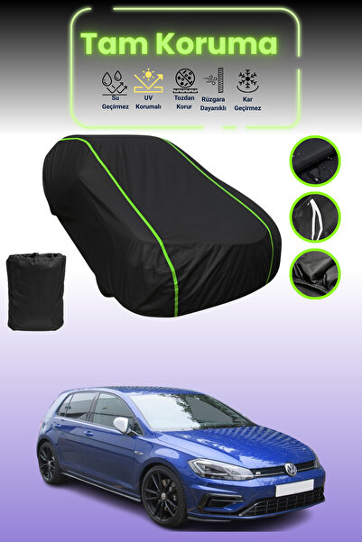 Dokaca Neo غطاء حماية للسيارة باللون الأسود النيون قماش مجدّل فولكس فاجن جولف...