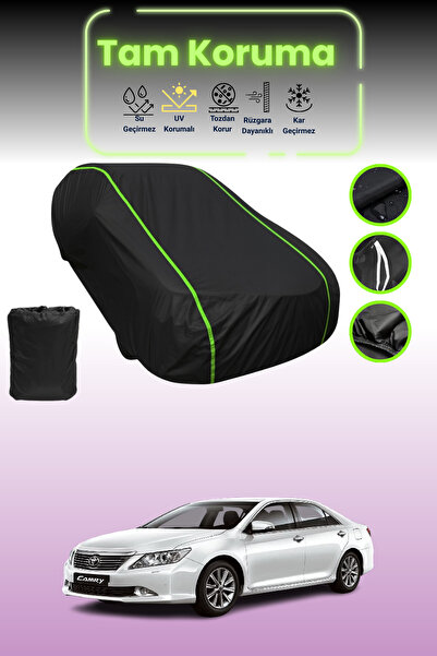 Dokaca Neo غطاء حماية للسيارة من القماش الأسود اللامع قماش مجدّل تويوتا أوريون 2012 - 2017 متوافق مع غطاء حماية السيارة من القماش