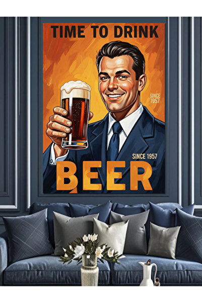 KanvasSepeti It's time to drink beer. Pictură în ulei de înaltă calitate d te...