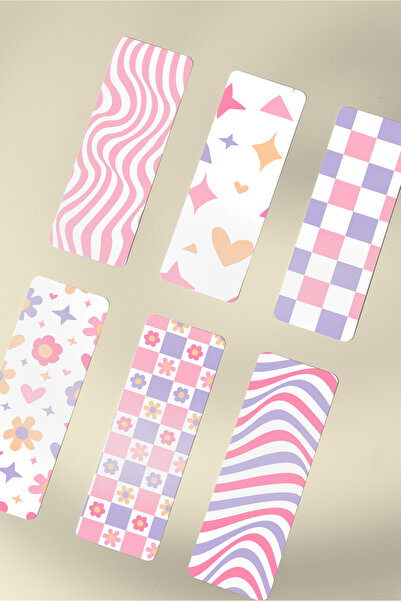 tinystoriestr Bookmarks Colorful Pattern Themed Set of 6