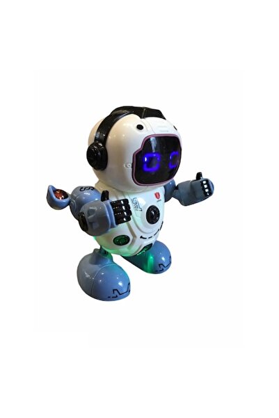 Cezarino Robot dansator cu muzică și lumini, alb/albastru