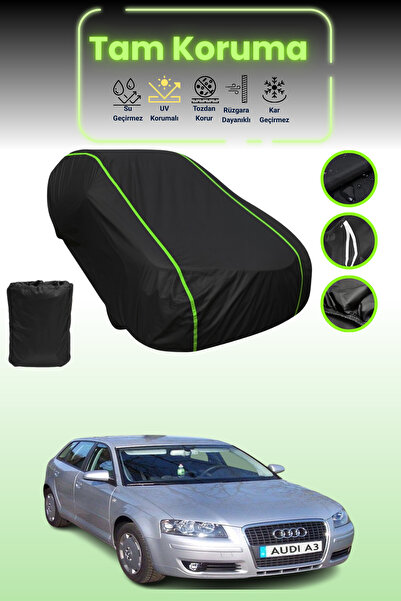Dokaca Neo غطاء حماية للسيارة متوافق مع سيارة أودي A3 سبورت باك قماش مجدّل باللون الأسود النيون من عام 1999 إلى 2003