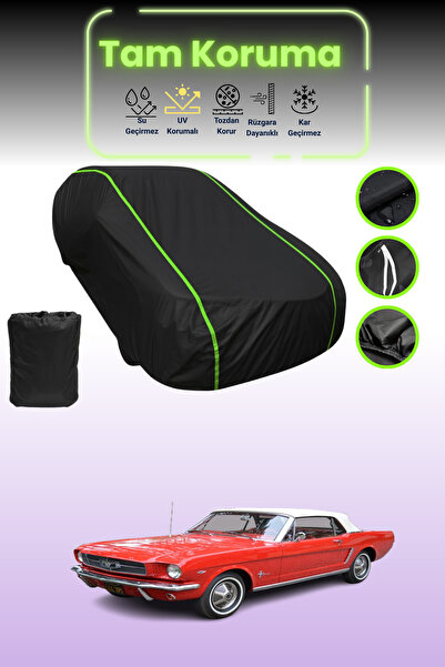 Dokaca Neo غطاء حماية للسيارة من قماش النيون الأسود قماش مجدّل فورد موستانج ك...