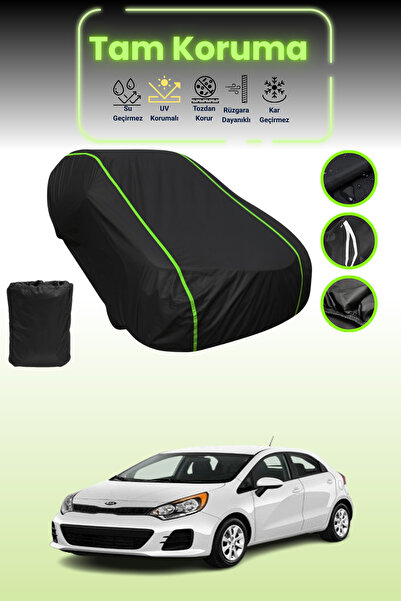 Dokaca Neo غطاء حماية للسيارة من القماش الأسود اللامع قماش مجدّل كيا ريو 4 ها...