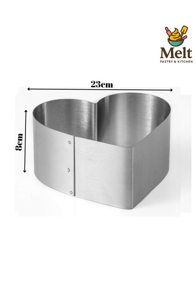 melt pastry & kitchen Narkalıp Kalp Kek-Pandispanya Kalıbı En:23 cm Derinlik:...