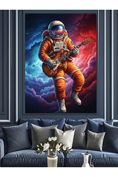 KanvasSepeti Chitarist Pictură în ulei de înaltă calitate texturat Pânză Pict...