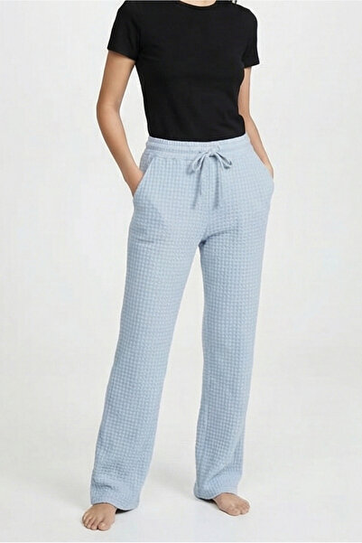 MORRO بنطلون بيجامة نسائي من قماش بابل، بخصر مطاطي ورباط، تصميم مريح وملائم ل...