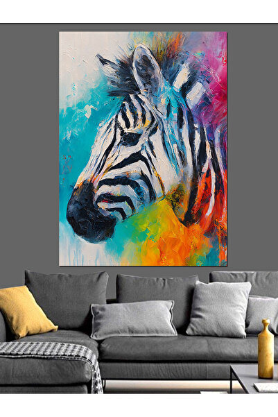 KanvasSepeti Acuarelă Zebra Vopsea în ulei de înaltă calitate texturat Canvas...