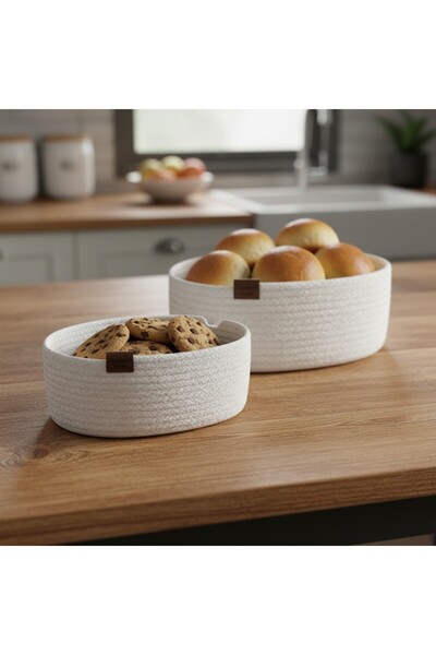 Comfort Craft مجموعة سلال الخبز المكونة من قطعتين من الجوت الطبيعي - منظم للحمام والمطبخ - منظم متعدد الأغراض من الخوص