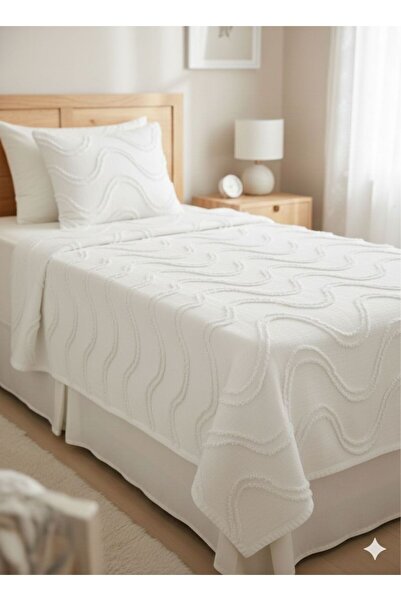 BH BABY HOME Set cuvertură de pat pentru o persoană cu model în relief din seria Premium - 170x230 cm