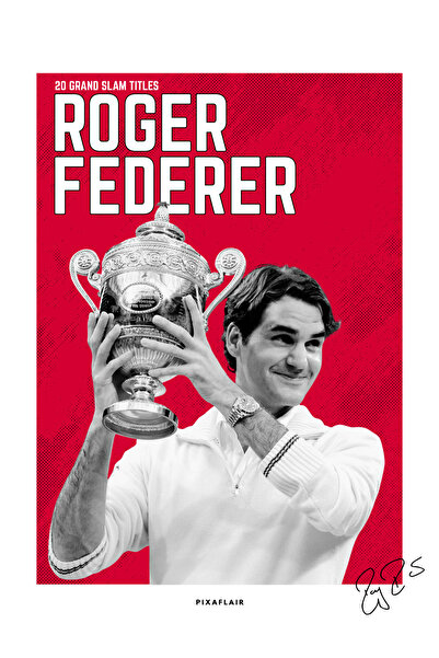 Pixaflair - Roger Federer - Tenis - Çerçevesiz Poster