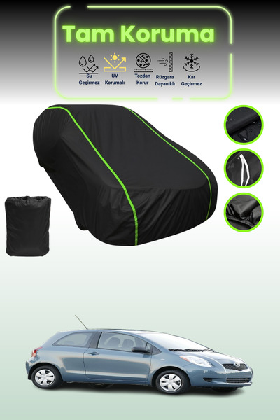 Dokaca Neo غطاء حماية للسيارة باللون الأسود النيون قماش مجدّل تويوتا ياريس Ts...