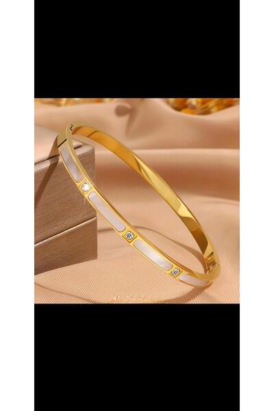 chd-store سوار من الفولاذ المقاوم للصدأ، لون ذهبي، تصميم أنيق وراقٍ، سوار صدفي