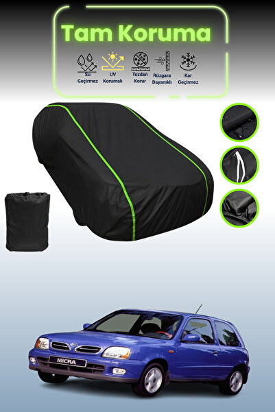 Dokaca Neo غطاء حماية للسيارة باللون الأسود النيون قماش مجدّل نيسان ميكرا 3 أ...