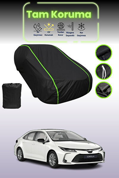Dokaca Neo غطاء حماية للسيارة من القماش الأسود اللامع قماش مجدّل تويوتا كورول...