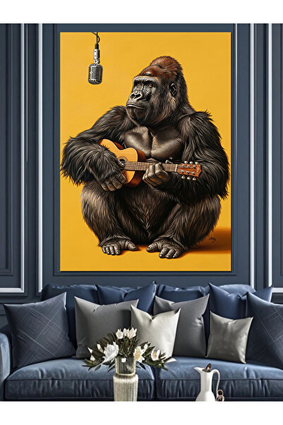 KanvasSepeti Gorila supărată, pictură în ulei de înaltă calitate, texturat Pâ...