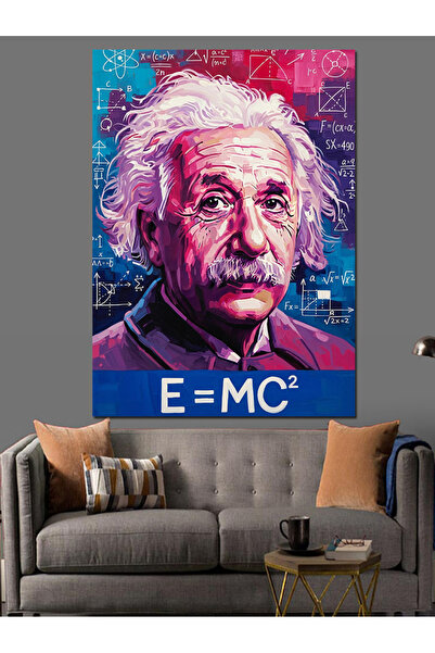 KanvasSepeti Αλμπερτ Αϊνστάιν Υψηλής ποιότητας ελαιογραφία Με υφή Καμβάς Καμβ...