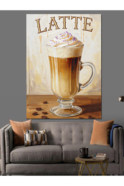 KanvasSepeti Creamy Latte Vopsea în ulei de înaltă calitate texturat Canvas C...