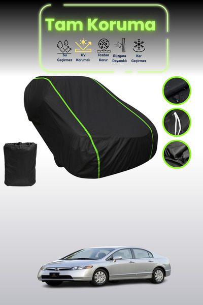 Dokaca Neo غطاء حماية للسيارة باللون الأسود النيون قماش مجدّل هوندا سيفيك سيد...