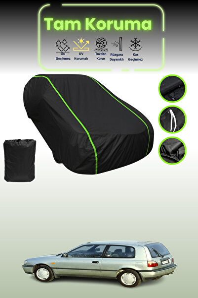 Dokaca Neo غطاء حماية للسيارة باللون الأسود النيون قماش مجدّل نيسان صني هاتشب...