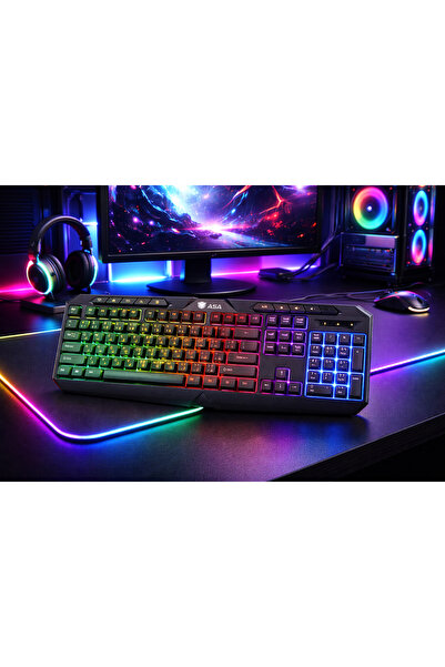 ASA Huntsman RGB Backlit Gaming Keyboard, Full Size 104-Key USB Wired Keyboard