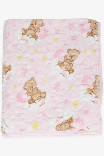 golden kids Breeze Golden Newborn Baby Blanket Emboss Embossed Teddy Bear Patterned Pink