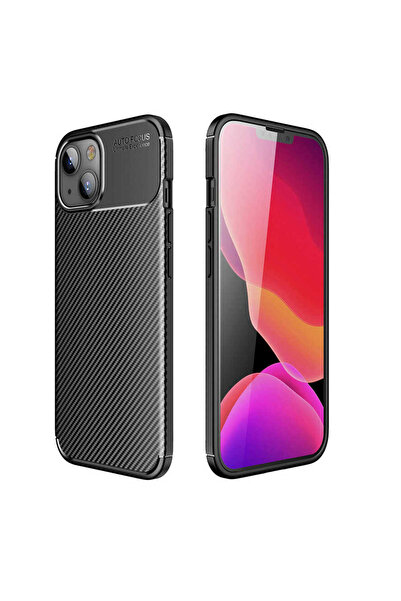 HarmonyAura حافظة سيليكون متوافقة مع هاتف iPhone 13 Mini من HRMN - أسود