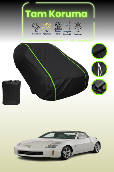 Dokaca Neo غطاء حماية للسيارة متوافق مع نيسان 350Z رودستر 2008 - 2009 باللون الأسود النيون قماش مجدّل