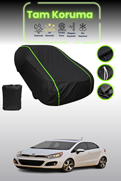 Dokaca Neo غطاء حماية للسيارة من القماش الأسود اللامع قماش مجدّل كيا ريو 3 ها...
