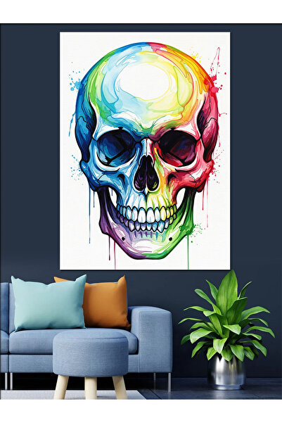 KanvasSepeti Šarene akvarelne boje Visokokvalitetna uljana boja Teksturirano ...