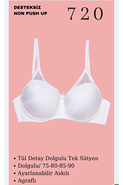 CHARM Tılsım Lingerie Women's Tulle Detailed Padded Single Bra