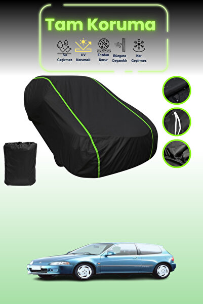 Dokaca Neo غطاء حماية للسيارة من القماش الأسود اللامع قماش مجدّل هوندا سيفيك 5 هاتشباك متوافق مع غطاء حماية السيارة من القماش