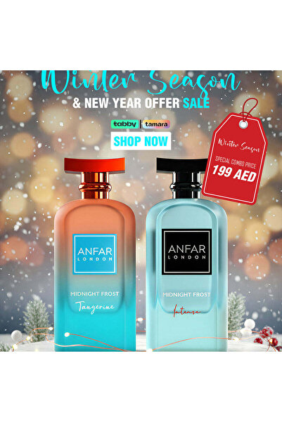 ANFAR LONDON مجموعة شتوية من منتصف الليل فروست - عطور مكثفة وعطور بنكهة اليوسفي (قطعتان)