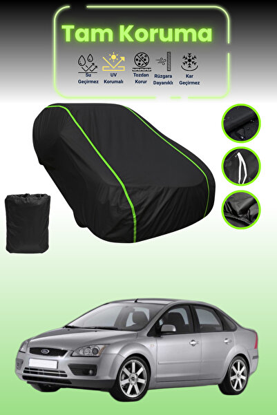 Dokaca Neo غطاء حماية للسيارة من القماش الأسود اللامع قماش مجدّل فورد فوكس 2 ...