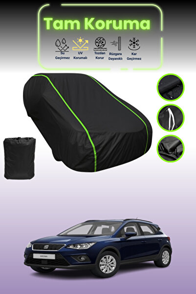 Dokaca Neo غطاء حماية للسيارة من القماش الأسود النيون قماش مجدّل Seat Arona 2...