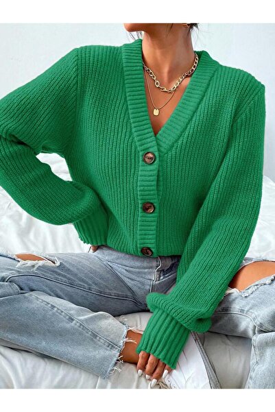 ATE ÖZGÜNEŞ TRİKO TEKSTİL Women's Knitwear Buttoned Cardigan 4X4 New Season