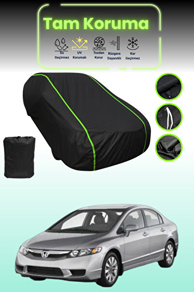 Dokaca Neo غطاء حماية للسيارة متوافق مع سيارة هوندا سيفيك قماش مجدّل 8 هاتشباك 5d باللون الأسود النيون