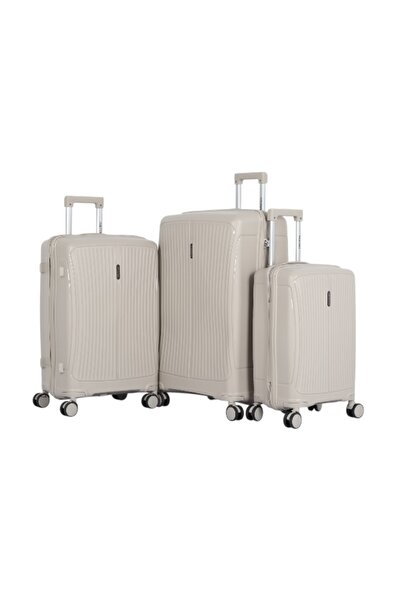 AVIATOR Luxury and complete travel bag set – 3 pieces made of durable, break-resistant polypropylene