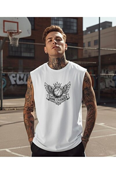 BW Bravely Wear Tricou sport fără mâneci pentru bărbați, cu imprimeu GAME CHA...