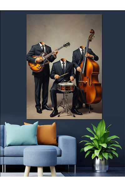 KanvasSepeti Caz Grup Live Pictură în ulei de înaltă calitate texturat Canvas...