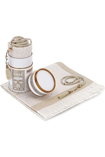 Türkiye Elegant Islamic Prayer Mat with Matching Tasbih and Gift Box
