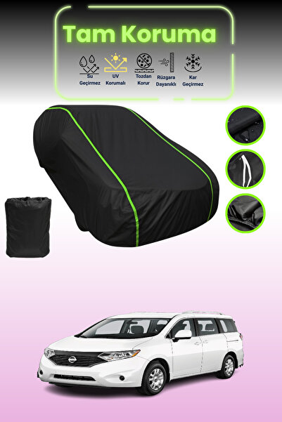 Dokaca Neo غطاء حماية للسيارة من القماش الأسود المتوافق مع نيسان كويست قماش مجدّل من نيون قماش مجدّل