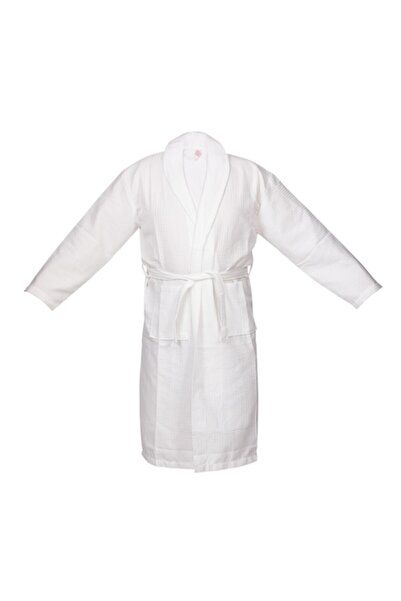 OEM Bathrobe for Hotel, Honeycomb Model, 100% Cotton, White, Size S/M