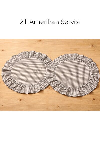 Elegancembroidery Keten Kumaş Amerikan Servisi 40 cm – Fırfırlı Yuvarlak Masa...