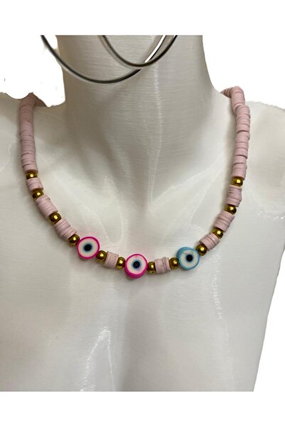 GÜLNAR BİJUTERİ Pink Fimo Necklace